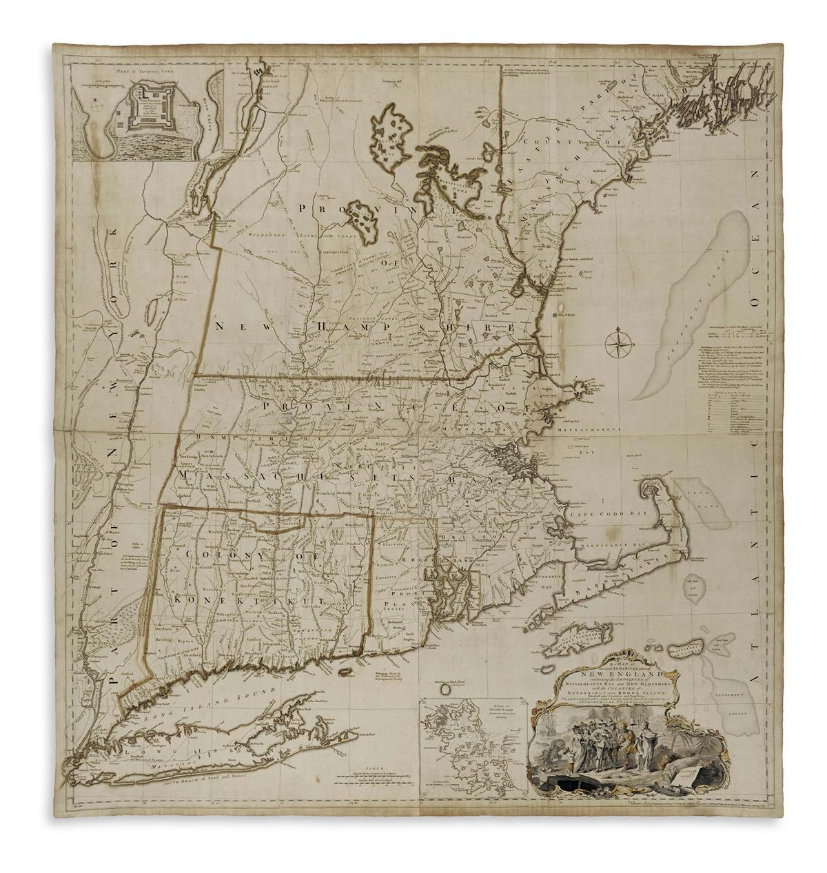 MEAD, BRADDOCK, alias GREEN, JOHN. A Map of the Most Inhabited Part of New England